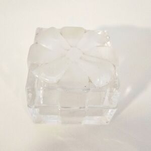 Crystal glass Jewelry Box with bow Shannon Crystal gift valentine 2.8*2.8*2